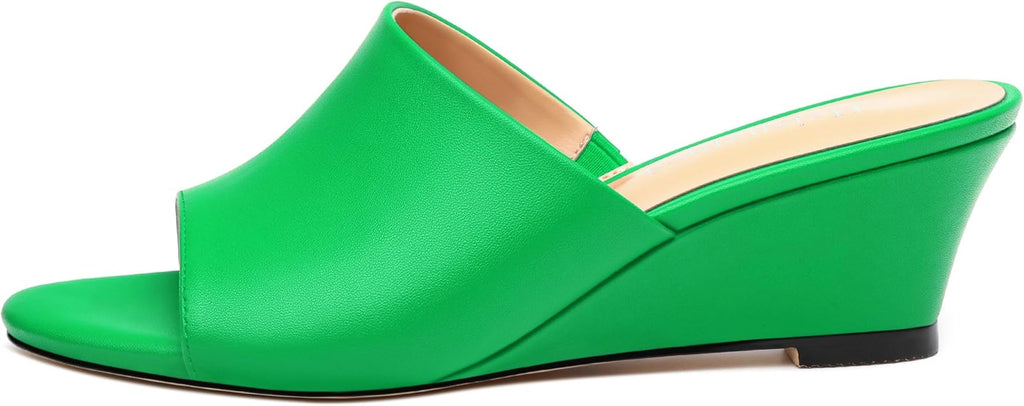 Wedge Sandals for Women Open Toe Wedge Heels Womens Matte High Heel Sandal Round Toe Heeled Wedge Sandals Slip on Casual shoes 2 inch