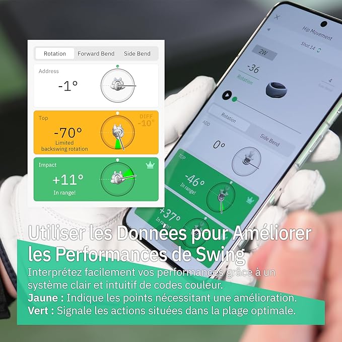 MOXI SwingMotion Golf Swing Analyzer – Dual Wearable IMU Sensors for Real-Time BioFeedback & 3D Visualization via App – Improve Wrist, Torso, Hip & X-Factor with 4 Training Modes