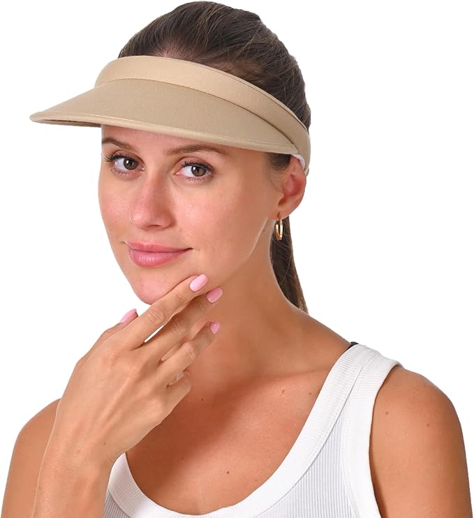 2 Pack Sun Visor Hats Women Men Clip On Wide Brim Visors Hat Outdoor Sports Golf Beach Travel Tennis Caps
