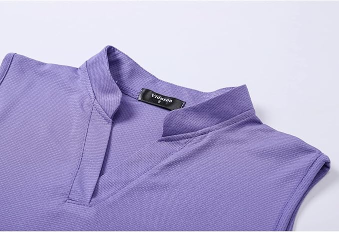 Womens Sleeveless Golf Polo Shirts Lightweight Tennis Sport Tops