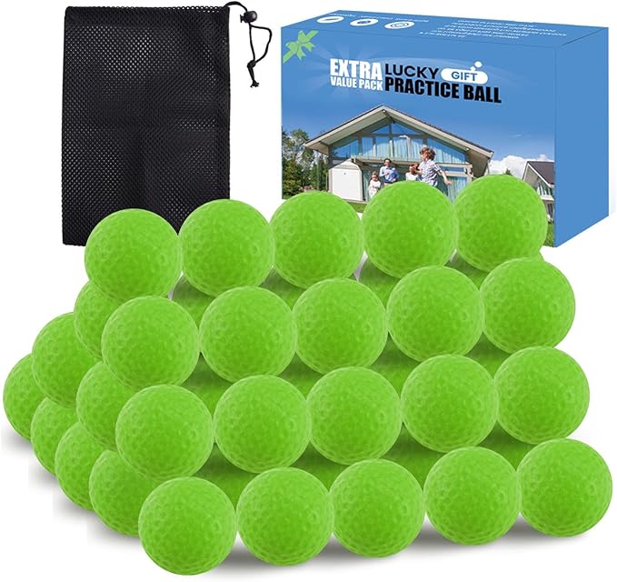 FINGER TEN Golf Practice Balls Foam Colored Value 12 24 50 Pack, Lightweight Golf Ball Limited Flight for Indoor Outdoor Driving Range Backyard Training Safe Practice Good Value