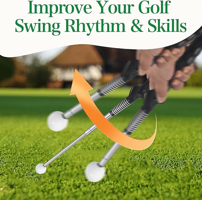 Lineslife Golf Grip Swing Training Aid, Retractable Golf Swing Training Aid for Right Handed Golfers,Golf Grip Trainer Attachment for Indoor Practice, Golf Accessories