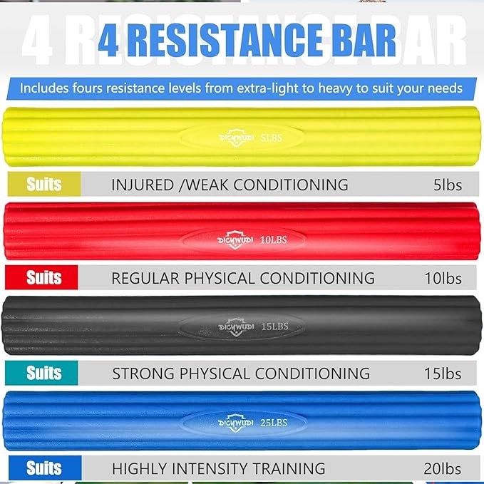 Flex Therapy Bar and Grip Strength Trainers set, Physical Therapy & Resistance Bar for Golfers Elbow, Tendinitis, Wrist,Forearms Pain, Improve Grip Strength and Relieve Pain