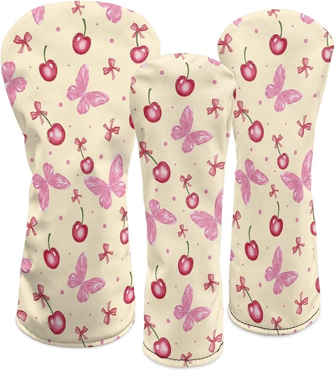 Golf Club Head Covers for Club Protective, Waterproof PU Leather Driver Fairway Wood Hybrid Head Cover