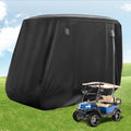 Golf Cart Cover with Doors and Reflective Stripes, 600D Waterproof Golf Cart Cover 2/4 Passenger for Club Car, EZGO, Yamaha Golf Carts - Black/Grey