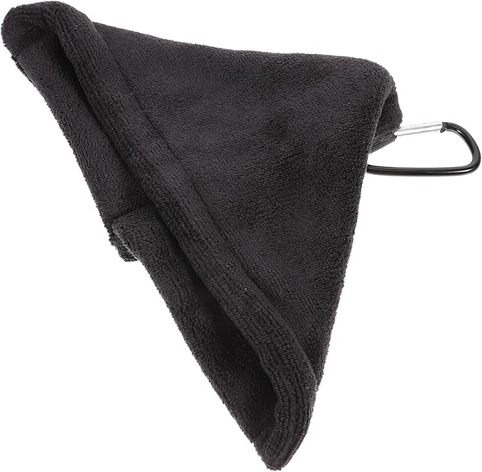 Golf Ball Towel with Buckle 14X14Cm Microfiber Golf Cleaning Cloth for Club and Ball Maintenance