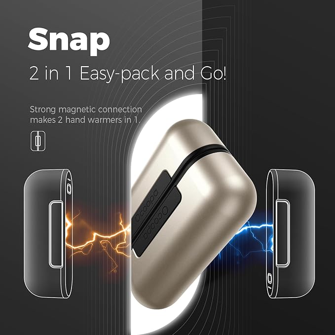 OCOOPA Hand Warmers Rechargeable 2 Pack, Magnetic Electric Handwarmer, 16 Hrs Warmth 4 Levels Heat Up to 145℉, USB-C Portable Charger 10000mAh, Raynauds, Golf, Tech Gifts for Men, Union UT2s(MagTwins)
