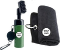 Golf Club Cleaner Brush Kit – Golf Club Cleaning Accessories Include Spray Bottles, Towels, Brush Covers & Retractable Clips – Must-Have Golf Gifts for Clean Shots (1 & 2 Pack)
