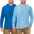 Roadbox UPF 50+ Fishing Shirts for Men, Long Sleeve UV Sun Protection Hoodie, Outdoor Hiking Running Swimming Rash Guard
