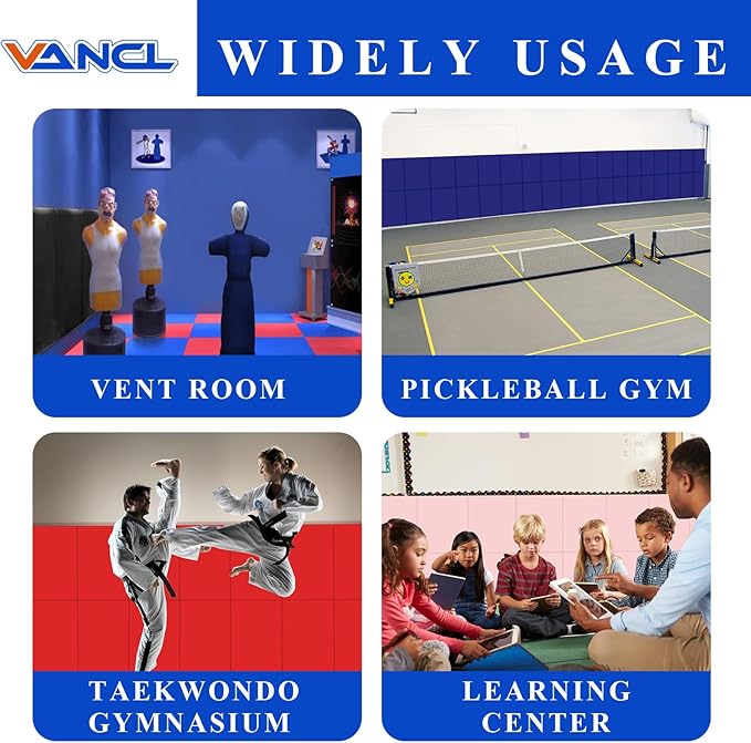 Gym Padding Wall Pads for Gym Wall Mats Basketball Wall Padding 2" Thick Foam Gym Wall Pad for Kids Wall Pad Protection, Waterproof Durable Wall Pads for Safety Colorful Wall Pad