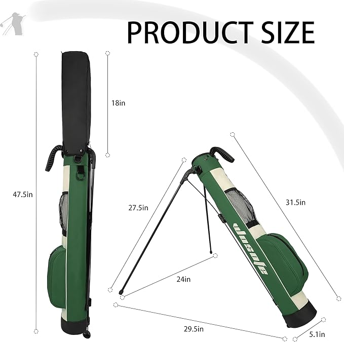 Golf Stand Bag,Lightweight Small Golf Bag,with Dual Strap Easy Carry 2 Way Dividers Multiple Pockets Golf Practice Bag