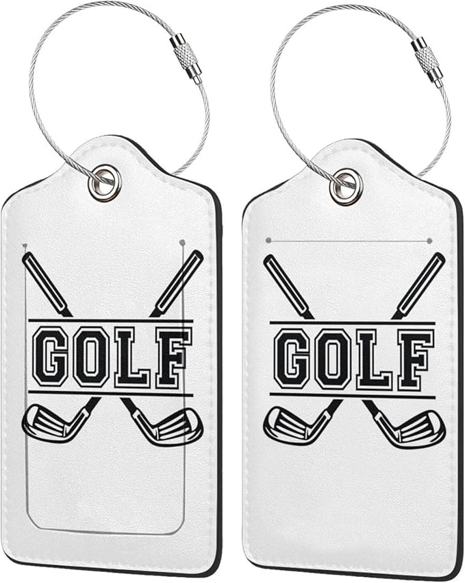 2 Pcs Golf Club Labels Luggage Tags for Suitcases, Golfer Decorations Tags Birthday Gifts for Men Women, Personalized Outdoor Travel Sport Gift