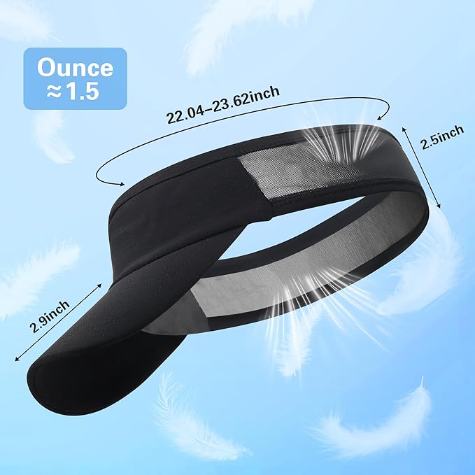 HH HOFNEN Sports Sun Visor Cooling Lightweight Stretchy Packable Running Golf Visor Hat for Men Women