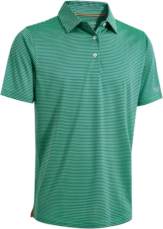 Golf Shirts for Men Dry Fit Short Sleeve Print Performance Moisture Wicking Polo Shirt