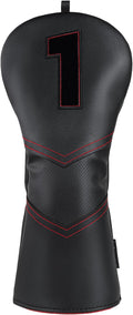 Craftsman Golf Club Cover Driver Head Cover Golf Headcover Premium Solid Black Leather Driver Headcovers for Golf Clubs