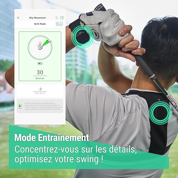 MOXI SwingMotion Golf Swing Analyzer – Dual Wearable IMU Sensors for Real-Time BioFeedback & 3D Visualization via App – Improve Wrist, Torso, Hip & X-Factor with 4 Training Modes