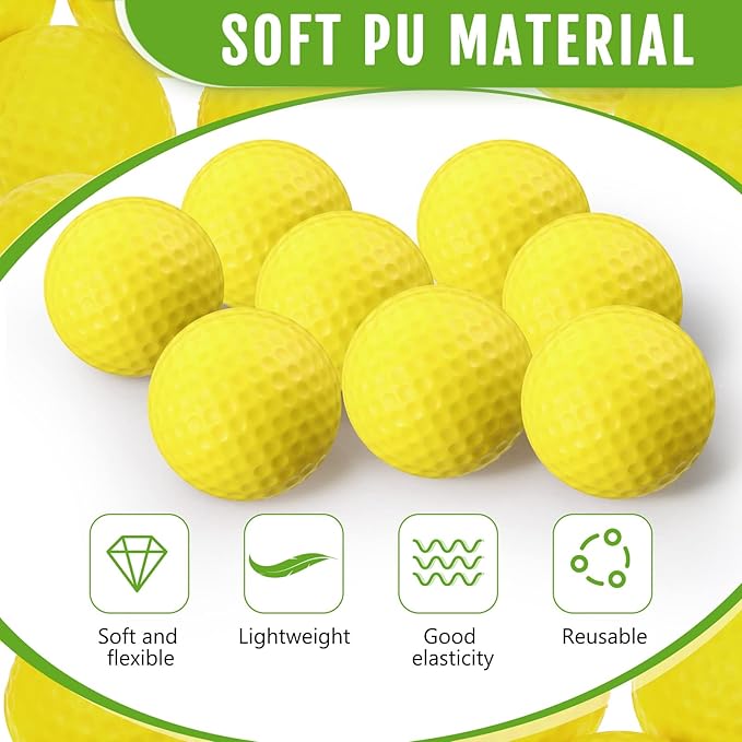 Junkin 80 Pcs Foam Golf Balls Rubber Practice Balls Realistic Feel and Flight Sport Training for Indoor or Outdoor Backyard Golf Training