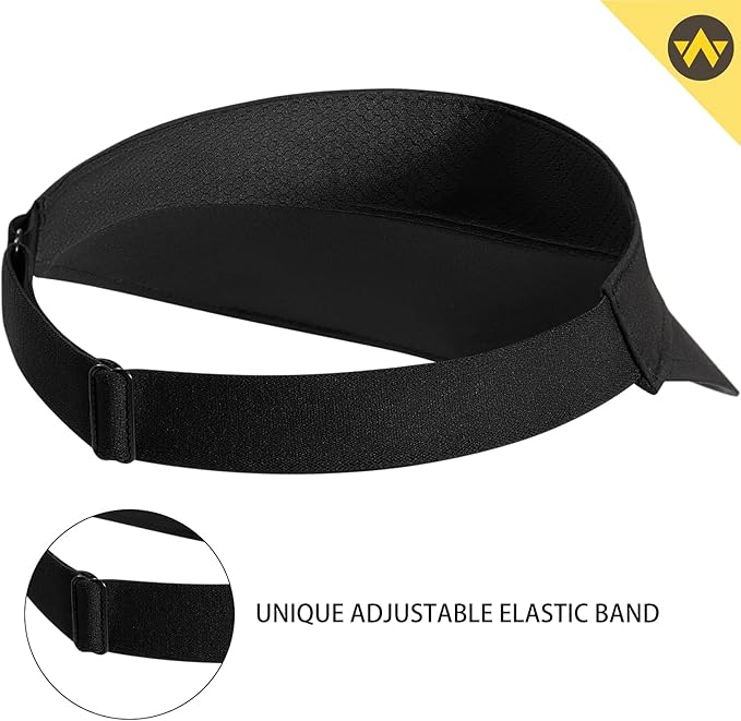 WANDER Running Sun Visor Hats Wide Brim UV Protection Sports Golf Tennis Elastic Band Mesh Cap for Women