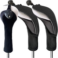 FINGER TEN Golf Club Head Covers Woods Hybrids 1/2/3/4 Pack, Headcovers Men Women 3 5 7 X with Interchangeable Number Tag, Fit All Wood Hybrid Clubs