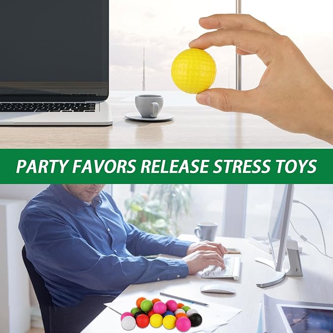 80PCS Foam Golf Practice Balls Elastic Soft 8 Colored Foam Golf Balls Realistic Feel and Flight Training Sport Balls for Indoor or Outdoor Backyard Training