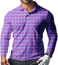 Men's Long Sleeve Golf Shirt Quick Dry 3 Button Work Fishing Outdoor Casual Collar Shirt