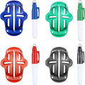 WILLBOND 8 pcs Golf Ball Line Marker Tool Upgrade Your Golf Accessories 4 Marking Stencils and 4 Vibrant Colors Pen Alignment Putting Tool Impact Ball Liner for Men Golfer