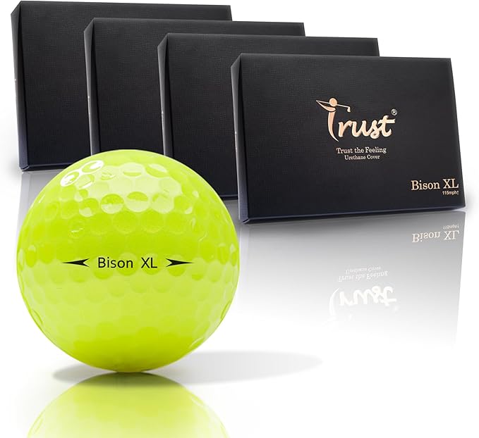 Trust Golf Ball I K8 Bison I Urethane Cover with Reactive Core I 3-Pcs I for Different Swing Speed I 12, 48, or 100 Balls I