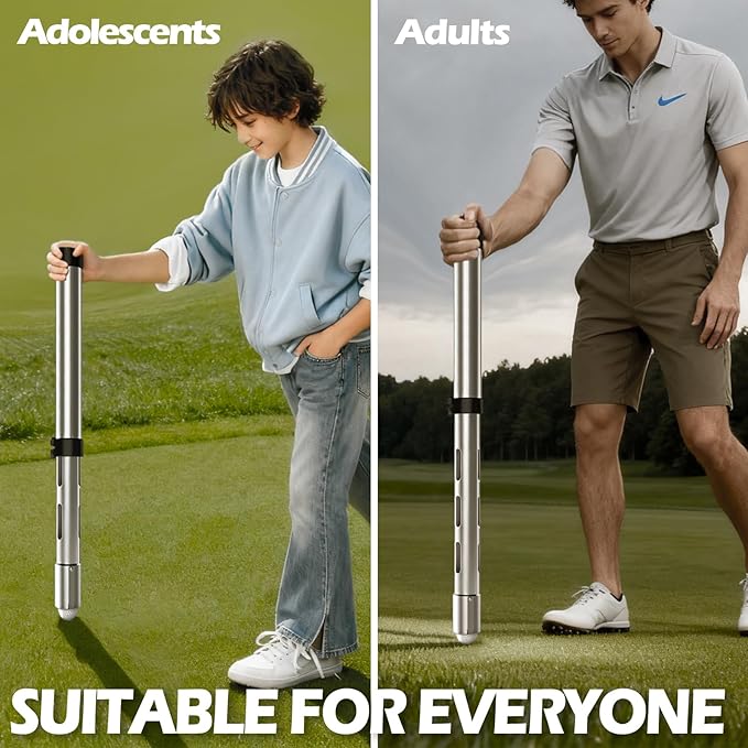 Golf Ball Retriever Tube, Adjustable Telescopic Aluminum Alloy Ball Picker, Lightweight Collector Device with Storage Bag, Portable Ball Gathering Tool for Men Women
