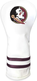 Team Golf NCAA White Vintage Fairway Golf Club Headcover, Form Fitting Design, Retro Design