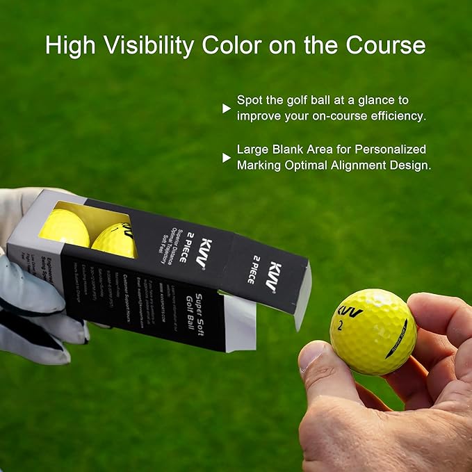 KVV 2-Piece Golf Balls, High Performance Golf Ball for Distance Super Soft, One Dozen