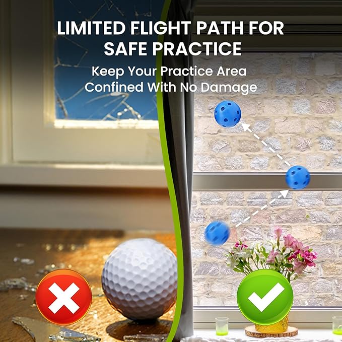 FINGER TEN Golf Practice Balls Plastic Colored Value 12/24/36/50 Pack, Limited Flight Sports Training Ball for Men Women, Indoor Outdoor Driving Range Backyard Use