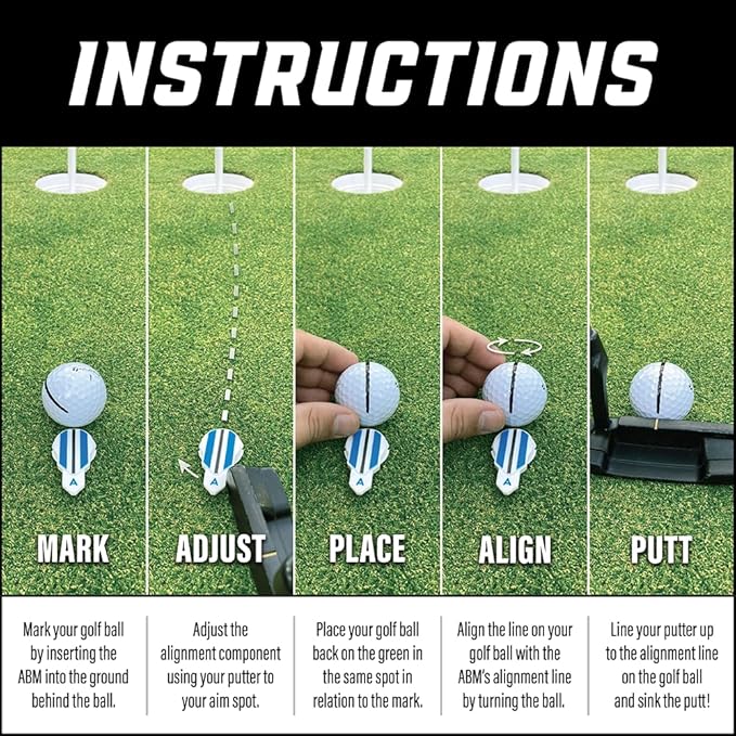 Putting Alignment Aid Tool - Golf Ball Marker - Rotate to Aim - Golf Gift Accessory for Men & Women Golfers - USGA Compliant