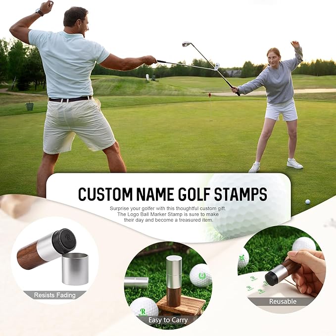 Personalized Name Golf Ball Stamper, Gifts for Men Dad Husband, Self-Inking Golf Ball Stamp Markers, Golfer Gift Golfing Accessories