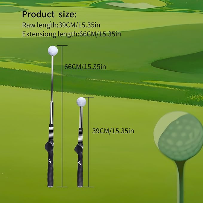 Retractable Golf Swing Training Aid, Rhythm Click Sound Warm-up Golf Swing Trainer, Golf Grip Trainer, Golf Training aid Indoor and Outdoor Golf Equipment for Beginners and Professionals
