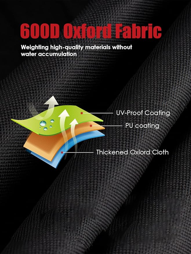 K-Musculo Golf Cart Cover, 2+2 Passenger Fits EZGO, Club Car, Yamaha, Heavy Duty Marine Grade Fabric, Waterproof & Windproof Outdoor All-Weather (600D-PU, 600D)