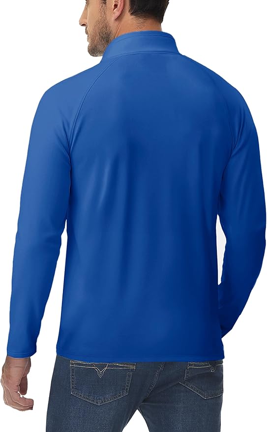 Boladeci Men's Quarter Zip Pullover Premium Fleece Lined Long Sleeve Golf Shirts Warm Hiking Shirts Lightweight Sweatshirts