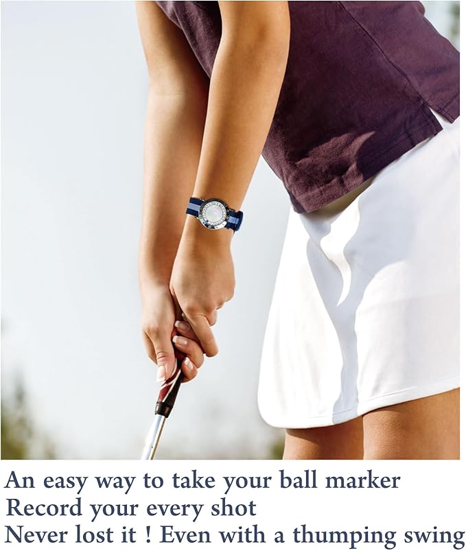 Golf Ball Marker with Golf Stroke Counter Bracelet, Pearl Crystal Ball Marker, Golf Accessories, Golf Gifts, Golf Counters for Women