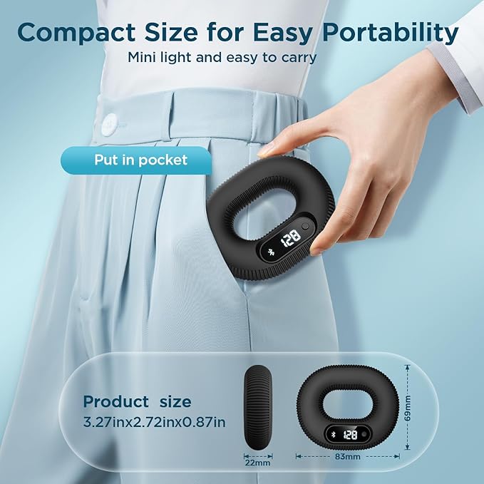 Smart Grip Trainer, Supports Multiple Game Interaction and HID Mode Video Browsing,Hand Gripper for Fitness, Stress Relief and Rehabilitation Training, Hand Exerciser