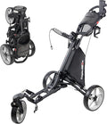 Caddytek CaddyLite ONE-Swivel V8 Golf Push Cart - Lightweight 3 Wheel Foldable Cart with One-Click Folding, 360° Swivel Front Wheel, Adjustable Handle, Cooler Basket, Umbrella & Drink Holder