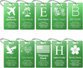 Personalized Metal Luggage Tags, Custom Suitcase Aluminum Name Tags with 5.9in Steel Ring, Laser Engraved Text and Logo, for Travel Gift, Baggage, Golf Bag (Green)