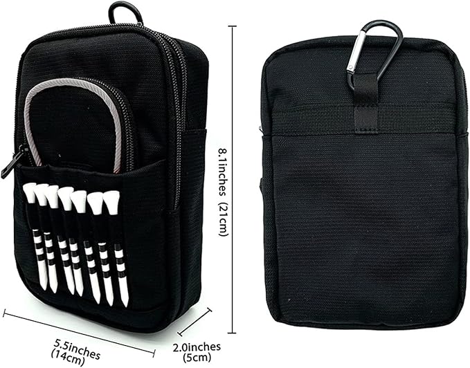 Golf Ball Pouch, Tee Organizer Bag Accessory Clip, Holder with Sturdy Storage Feature, Pouch with Course Practice Function, Play Supply, Durable Organizer Choice for Women Men Golf Club Accessories