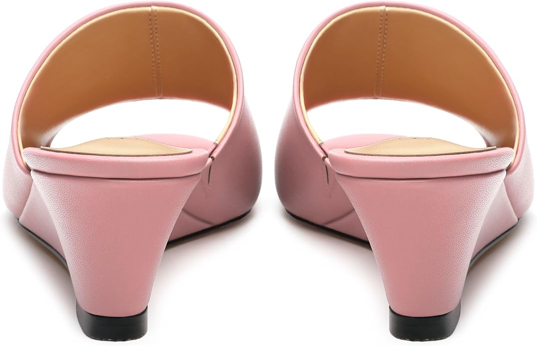 Wedge Sandals for Women Open Toe Wedge Heels Womens Matte High Heel Sandal Round Toe Heeled Wedge Sandals Slip on Casual shoes 2 inch