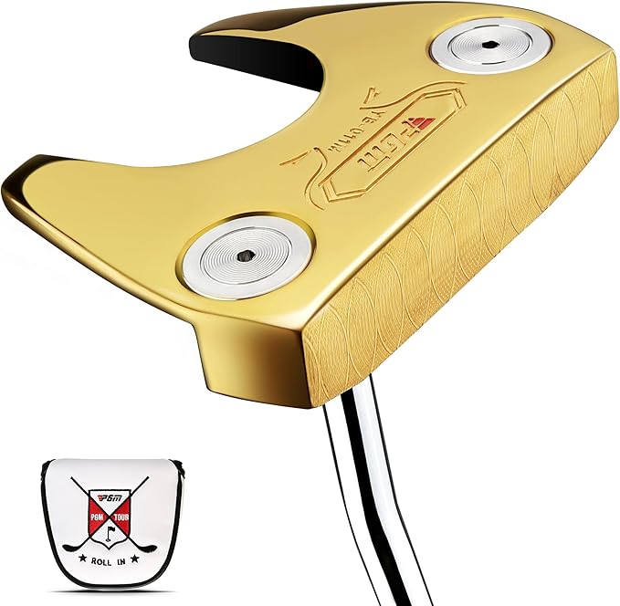 PGM TUG024 CNC‑Milled Low‑CG Golf Putter with Alignment Line & Oversized Grip – Tungsten Counterweight, Stainless Shaft, Men’s Right‑Handed