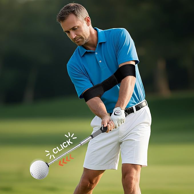 Retractable Golf Swing Training Aid, Golf Training Aid to Improve Hinge, Forearm Rotation, Shoulder Turna and Grip for Warm-up - Right-Handed Golf Club for Practice Indoor & Outdoor Practice
