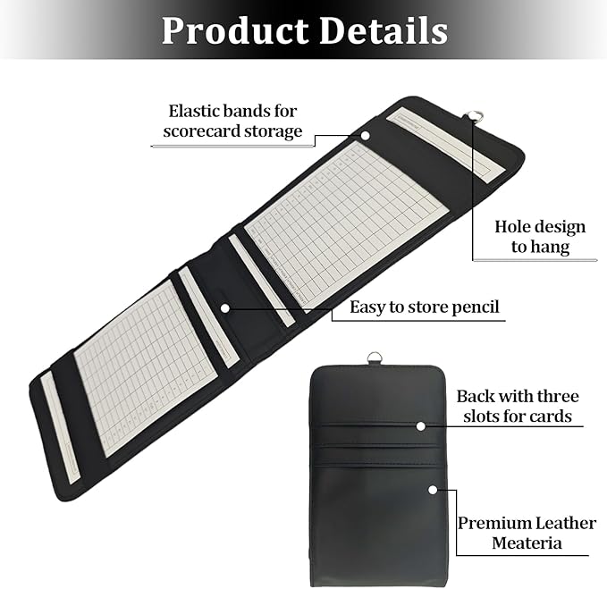 Leather Golf Scorecard Holder,Score Card Holder Golf,Yardage Book Cover,Golf Scorecard Book