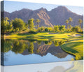 Indian Wells Golf Course Wall Art for Office USA California Golf Course Picture Poster Print on Canvas for Living Room Bedroom Bathroom Home Decorations Framed Ready to Hang(28''H x 44''W)