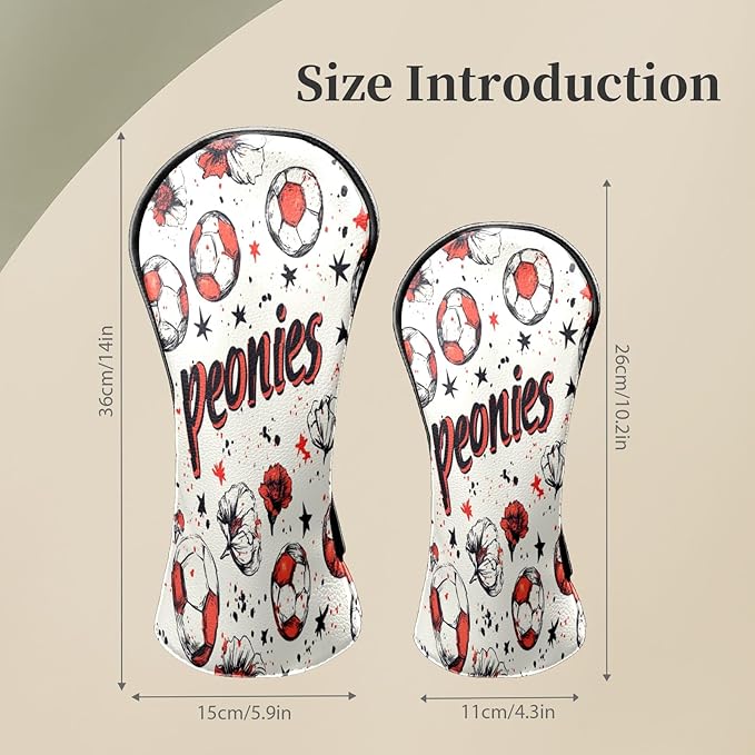 Premium Leather Golf Club Headcovers,Orange Cat Fits Driver Hybrid Fairway 3/5 Wood,with Scratch-Resistant Lining, Gift for Men and Women