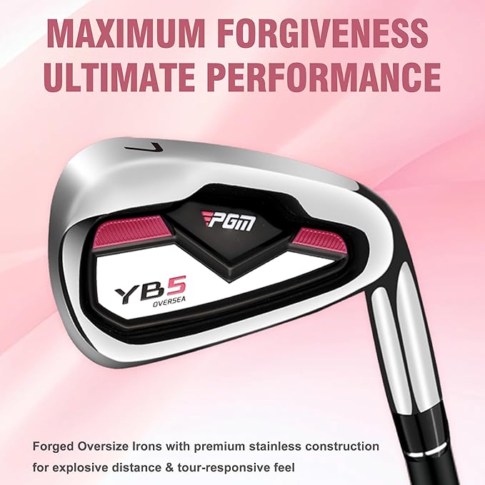 PGM 12/15 Pieces Women's Complete Golf Club Set – Full Set with 460cc Driver, Fairway Wood, Hybrid, Irons, Putter, Golf Stand Bag - Golf Clubs Women Right Handed