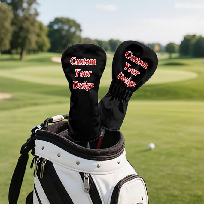 Golf Club Head Covers for Club Protective, Waterproof PU Leather Driver Fairway Wood Hybrid Head Cover