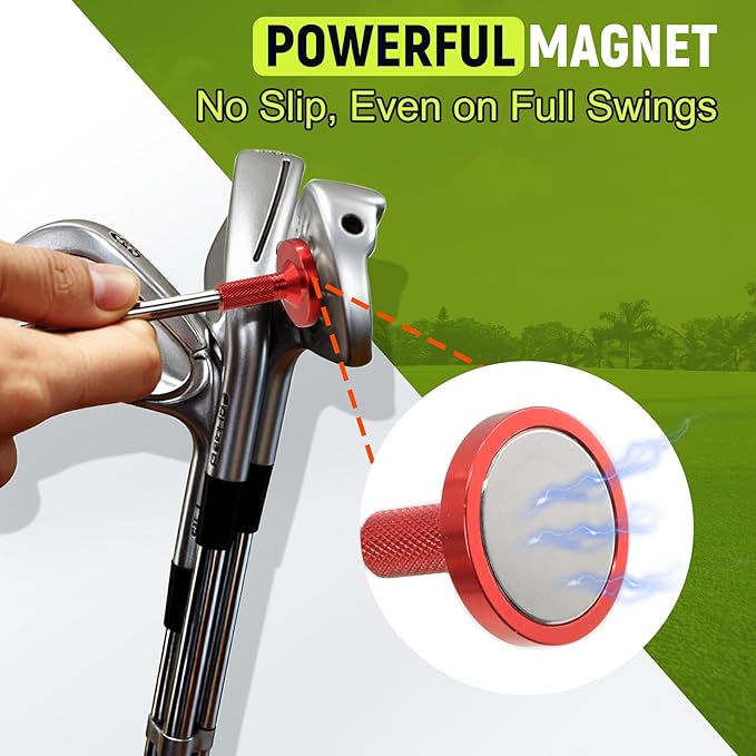 THE GOLFER STORE Golf Alignment Rods, Golf Club Alignment Stick Corrector Magnetic Golf Swing Trainer Aid Help Visualize and Align Your Golf Shot Length Adjustments